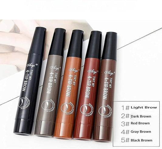 3D Waterproof Microblading Eyebrow Pen 4 Fork Tip Tattoo Pencil