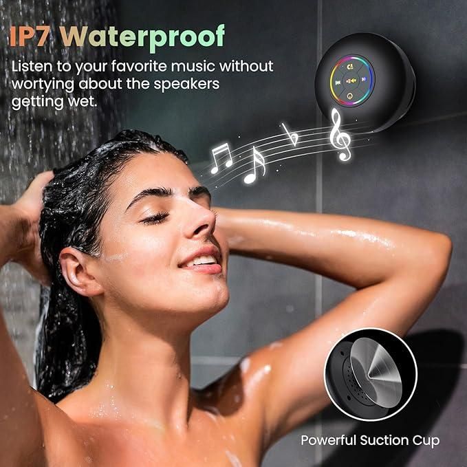 AquaBeats™ Waterproof Bluetooth Speaker – Suction Cup Mount | Deep Bass Sound | Shower & Travel Friendly