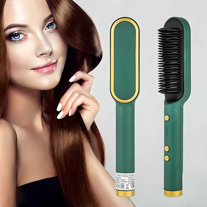 Professional Electric Hair Straightener Comb – Fast Heating Brush for Silky Smooth Hair