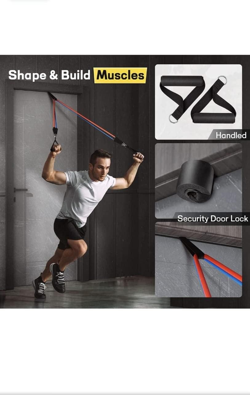🏋️♂️ 11-Piece Fitness Resistance Bands Kit – For Strength, Weight Loss & Home Training
