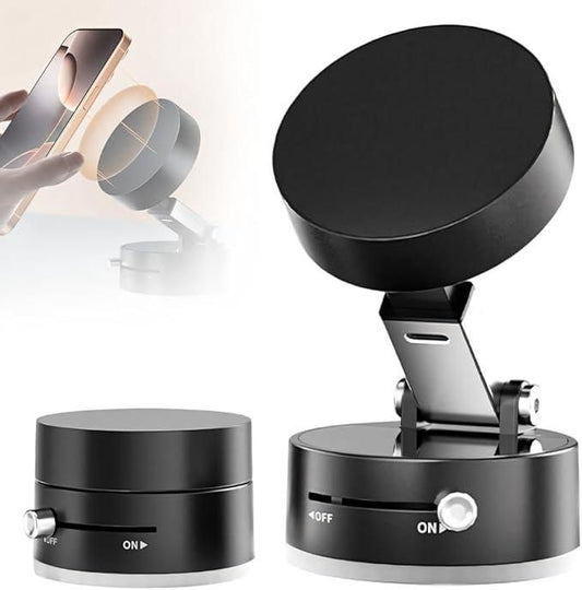 Vacuum Magnetic Phone Holder – Strong Suction, 360° Rotation, Works Anywhere!