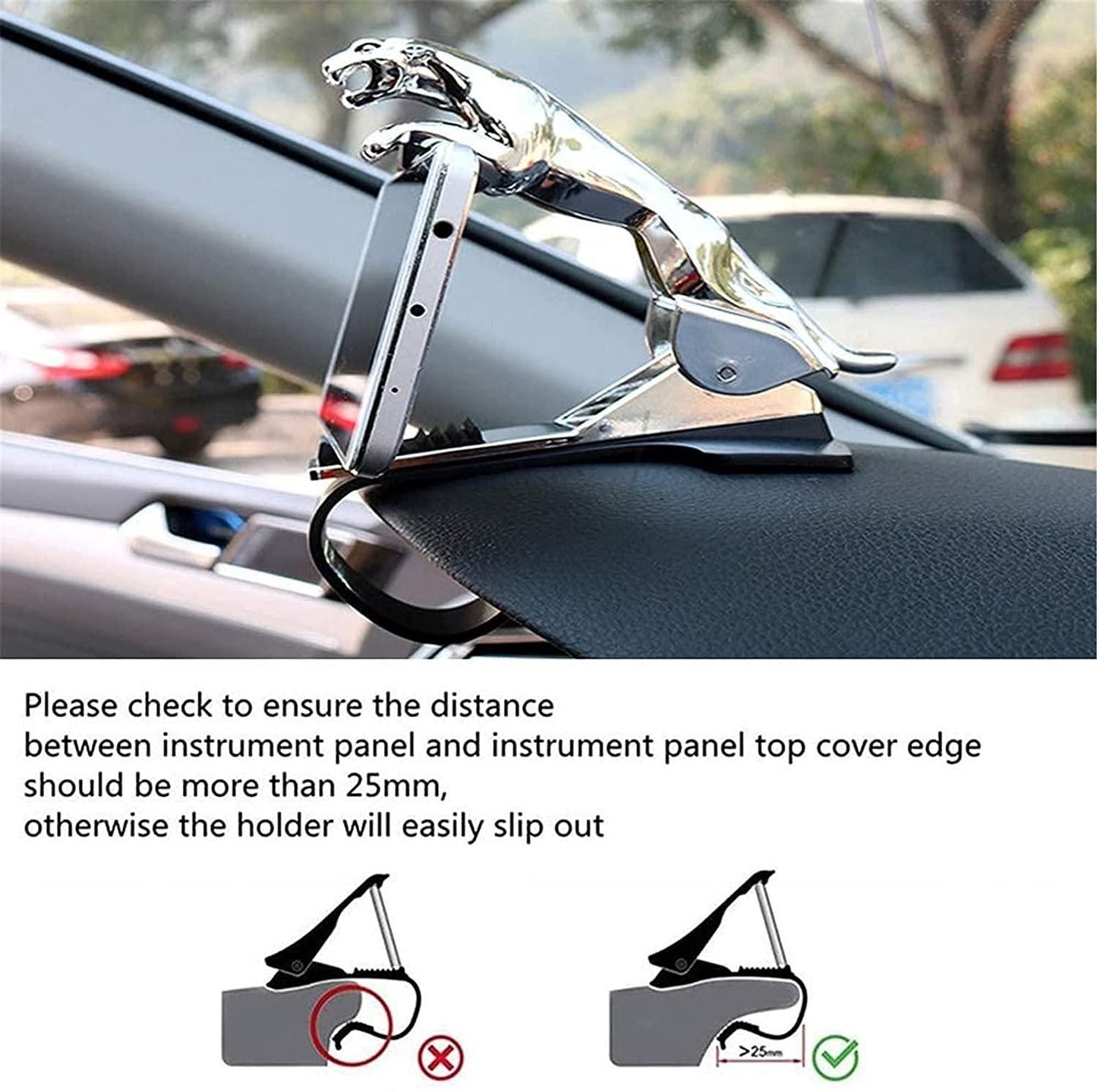 Jaguar Dashboard Phone Holder for Car (Pack of 2) – Strong Grip, Rotatable & Universal Fit