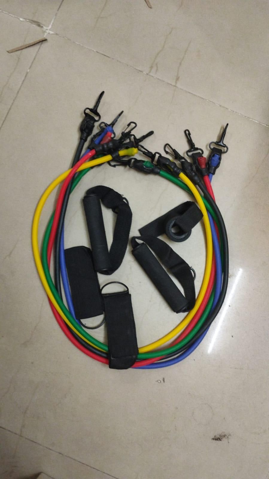 🏋️♂️ 11-Piece Fitness Resistance Bands Kit – For Strength, Weight Loss & Home Training