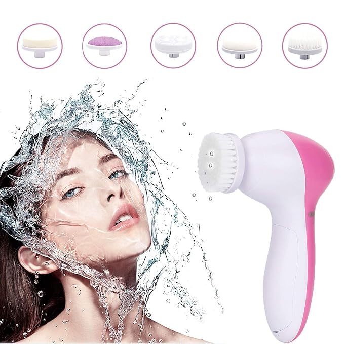 “5-in-1 Electric Facial Cleansing Brush & Massager Deep Massage"