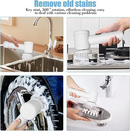 ScrubWhirl™ – 5-in-1 Spin Brush | For Tiles, Corners & More | Daily Cleaning