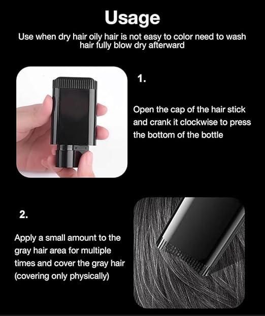 Instant White Hair Cover Stick | Quick Gray Hair Touch-Up | Waterproof & Long-Lasting | Natural Look